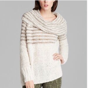 Free People Striped Cowl Sweater